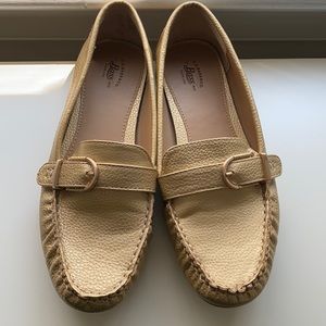 Bass gold loafers, size 8.